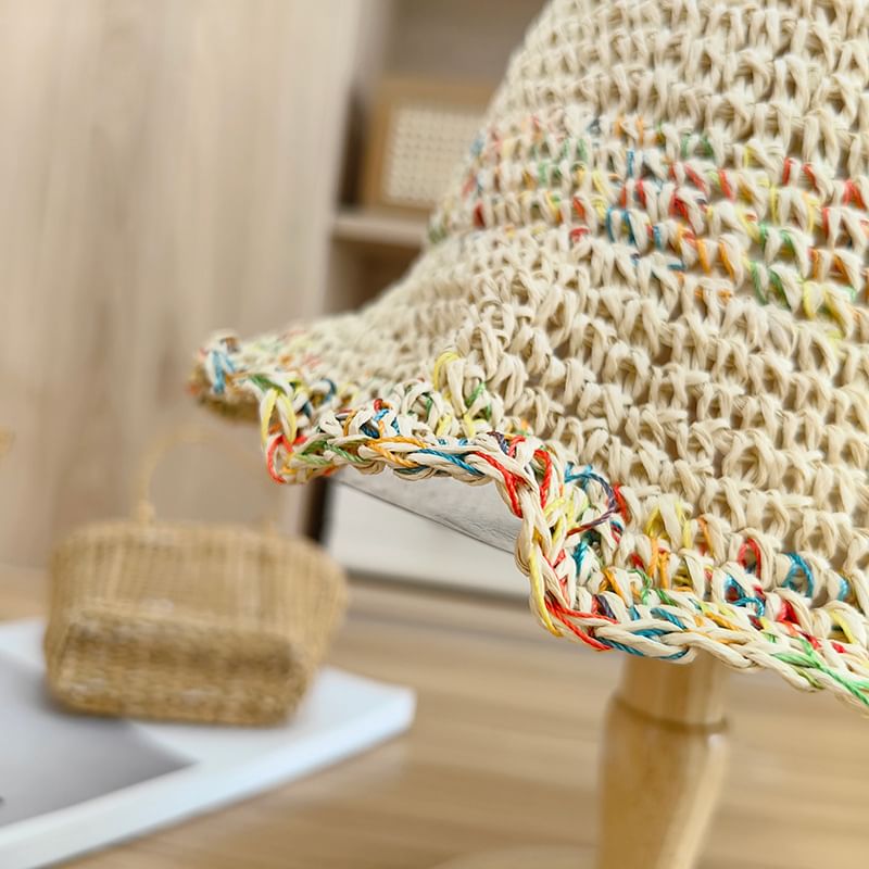 Hat Bucket Straw Melange