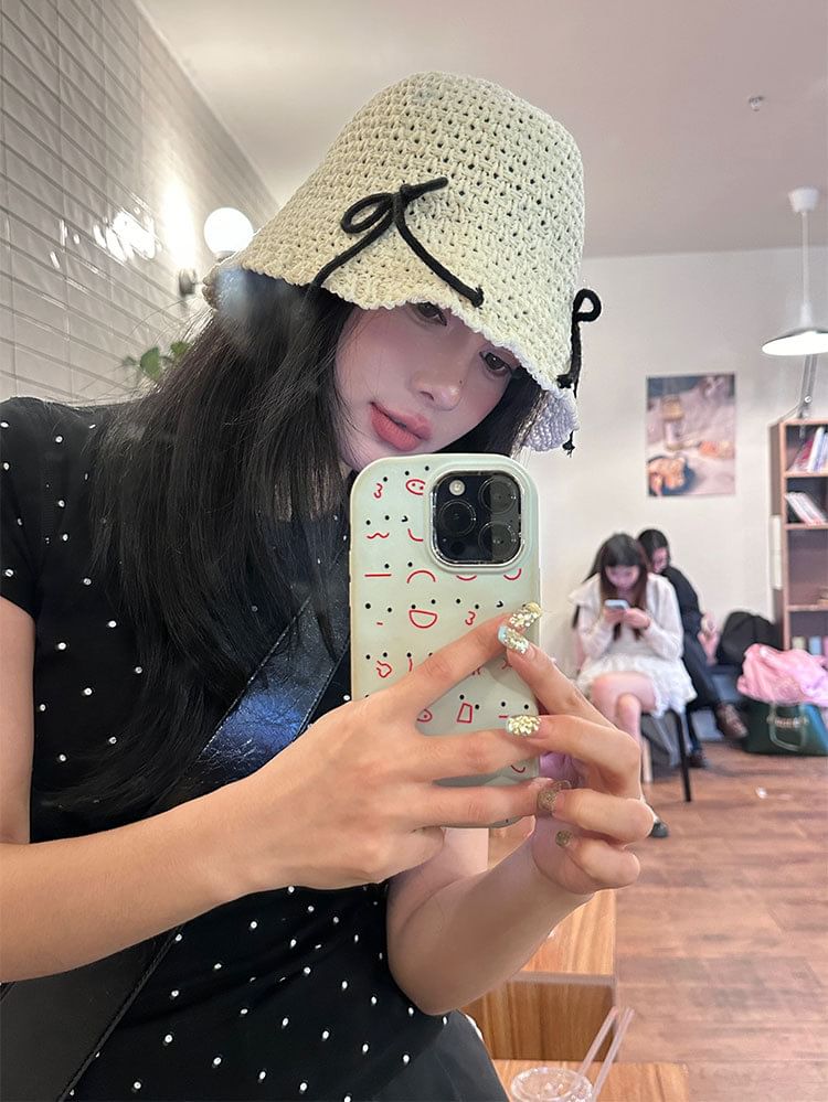 Hat Bow Bucket Woven