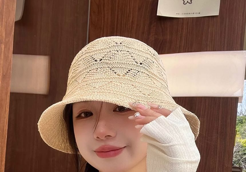 Eyelet Bucket Hat Knit