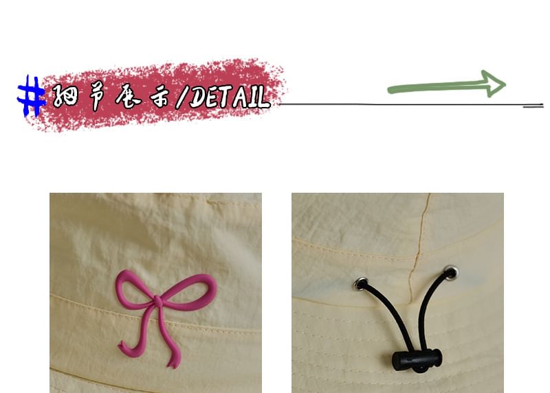 Bow Bucket Embroidered Hat