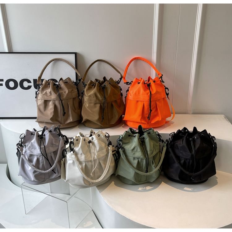 Multi-Pocket Drawstring Bucket Bag G167