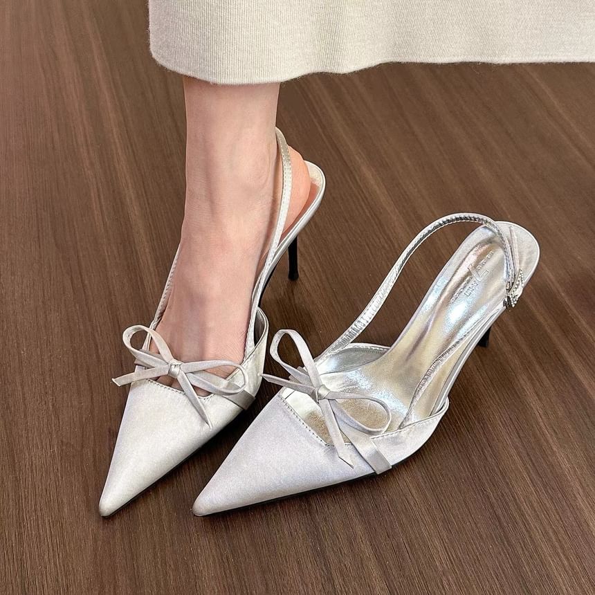Pointy Sandals High Slingback Heel