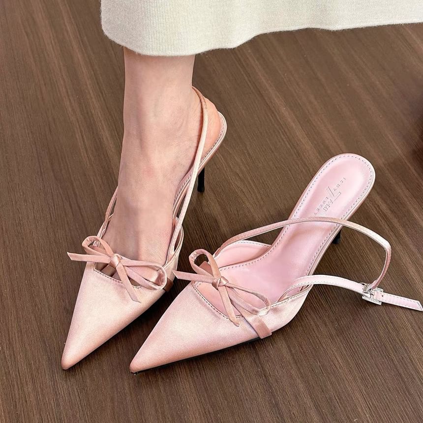 Pointy Sandals High Slingback Heel