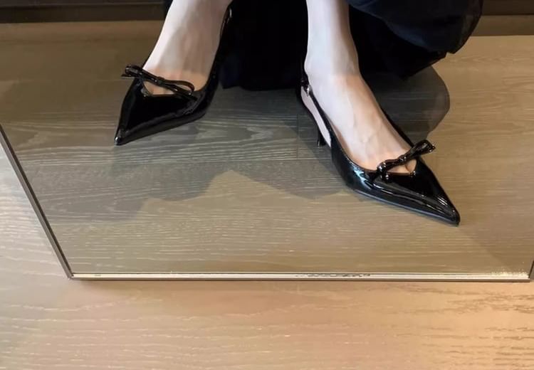 Sandals Slingback Bow Pointy