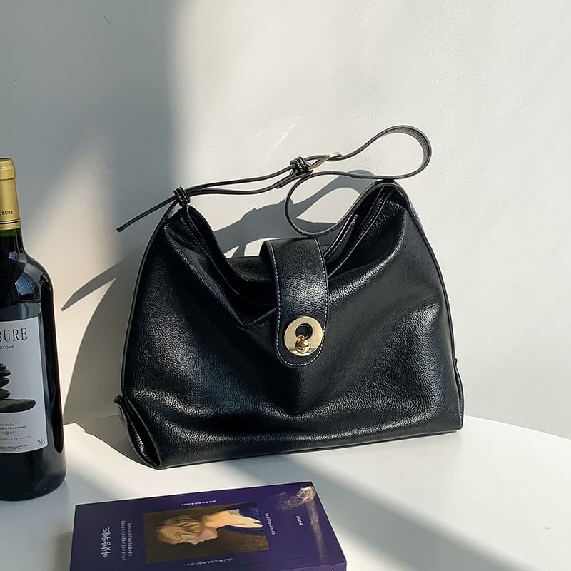 Tote Faux Bag Plain Leather