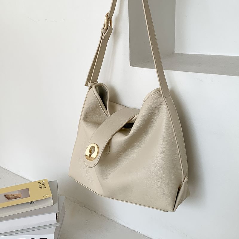 Tote Faux Bag Plain Leather