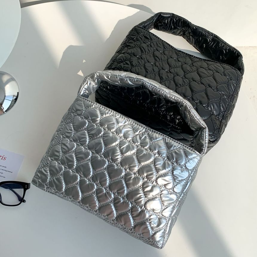 Tote Bag Heart Quilted