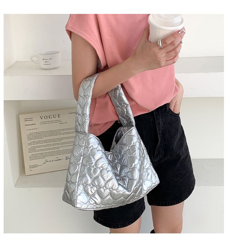Tote Bag Heart Quilted