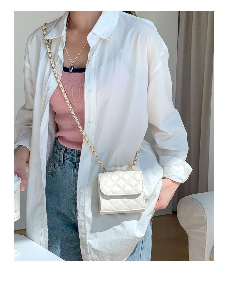 Crossbody Chain Quilted Bag Flap Strap