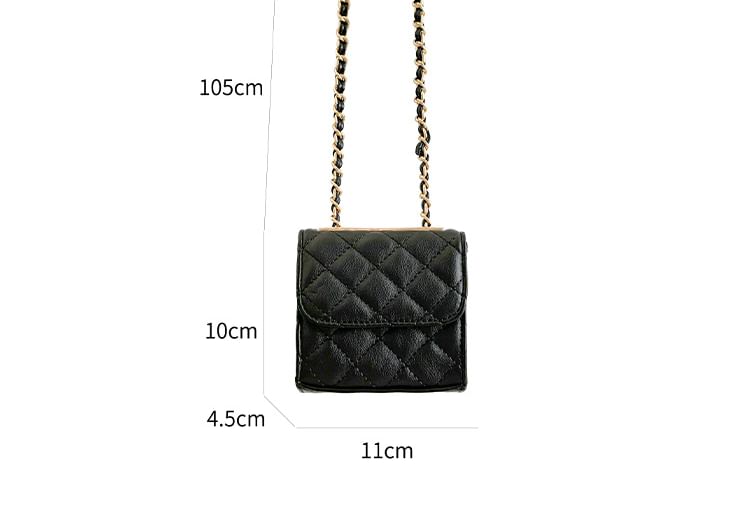 Crossbody Chain Quilted Bag Flap Strap