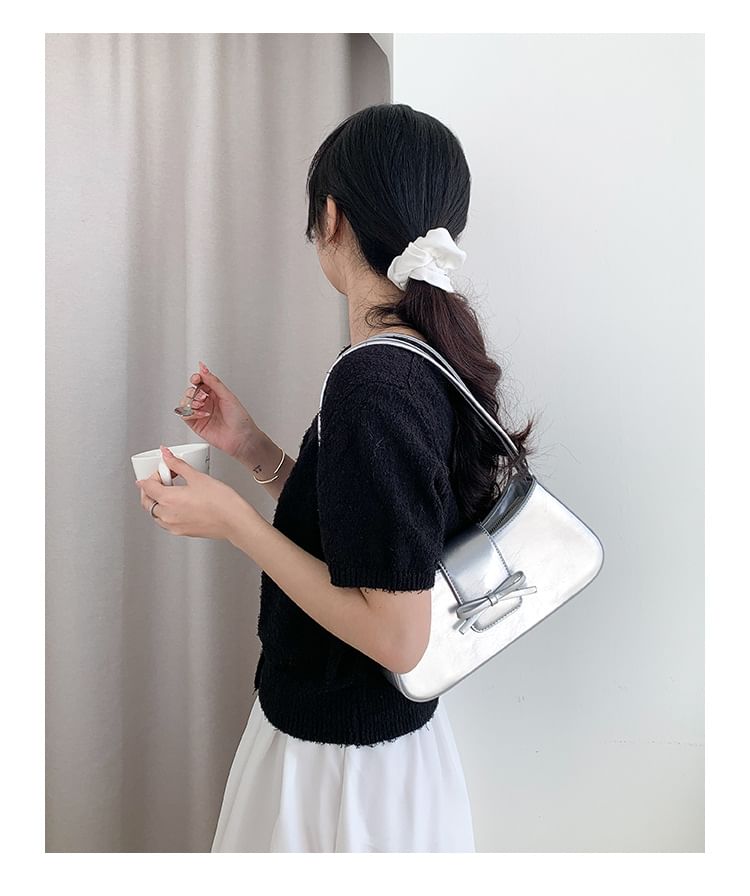 Shoulder Faux Leather Bow Bag