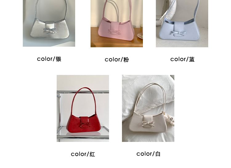 Shoulder Faux Leather Bow Bag