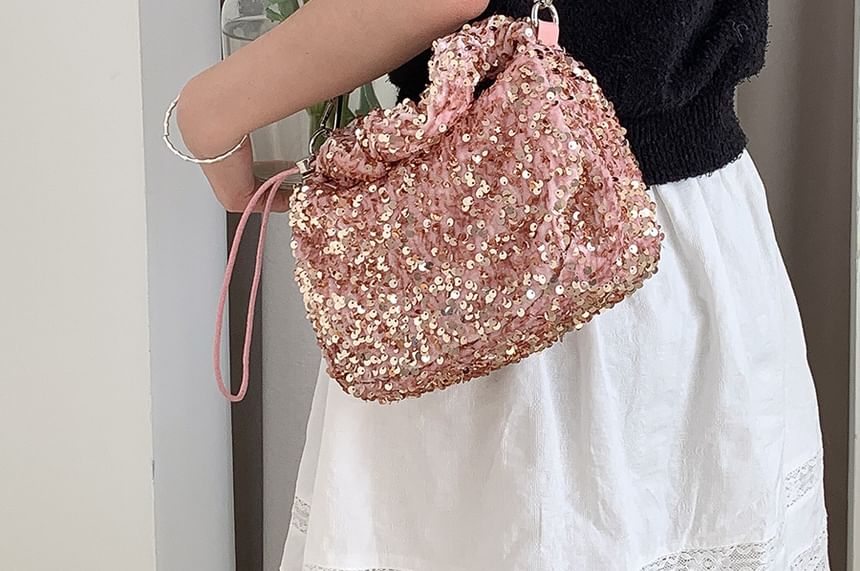 Handle Top Bag Sequin Crossbody