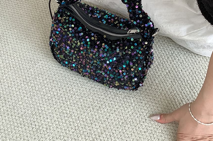 Handle Top Bag Sequin Crossbody