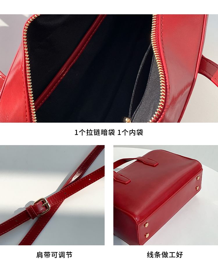 Leather Boston Faux Bag