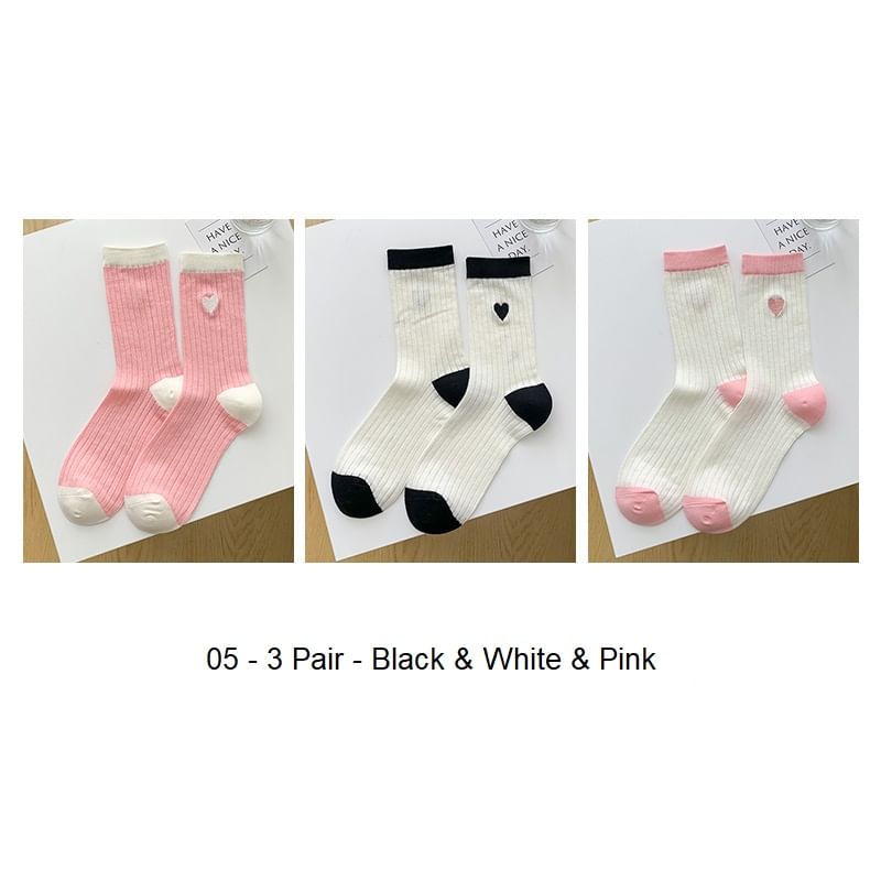 Two Tone Crew Socks Set