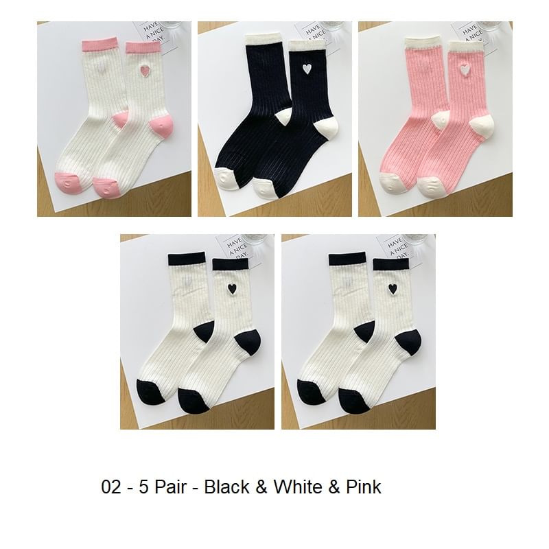 Two Tone Crew Socks Set