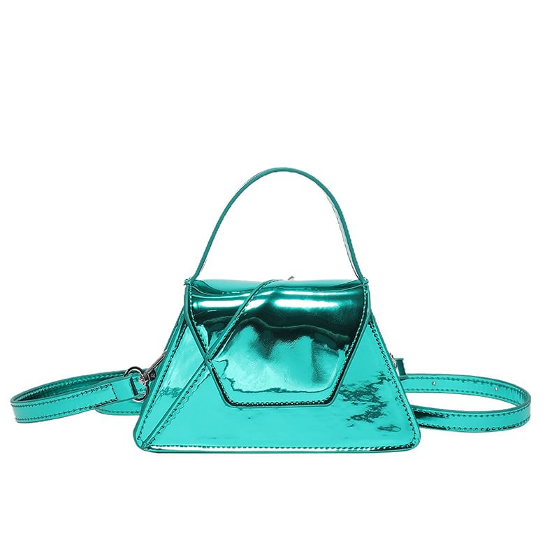 Patent Bag Leather Crossbody Handle Flap Top