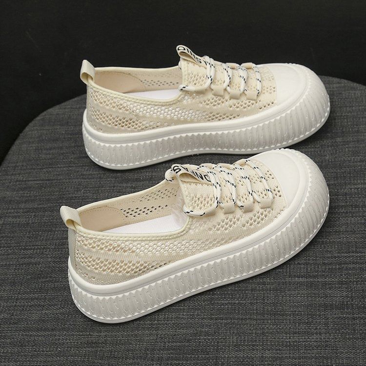 Mesh Panel Platform Sneakers