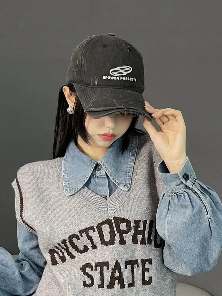 Baseball Distressed Embroidered Cap