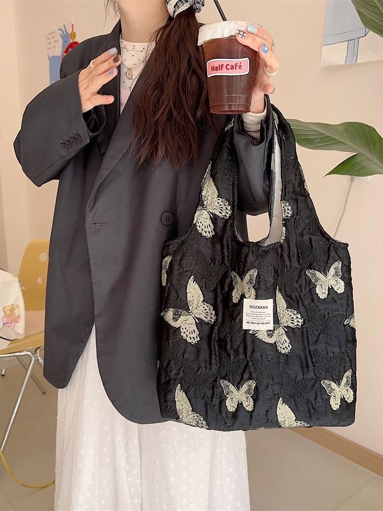 Butterfly Print Tote Bag / Shopping Bag / Pouch