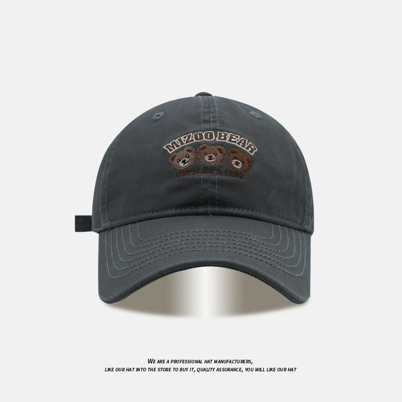 Bear Embroidered Baseball Cap