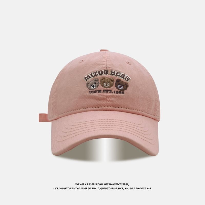 Bear Embroidered Baseball Cap