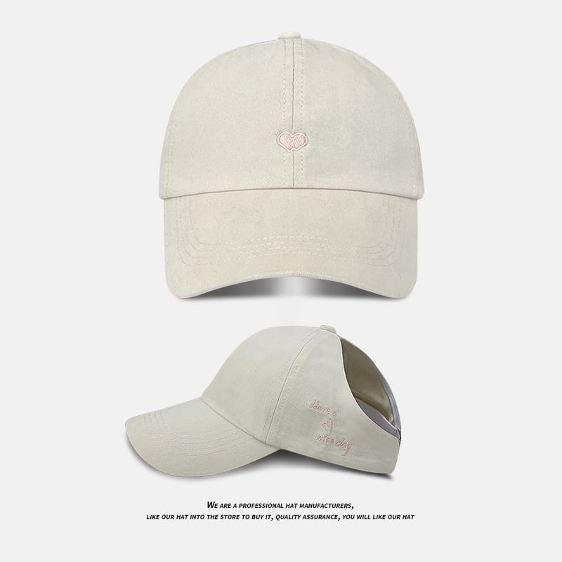 Heart Embroidered Baseball Cap