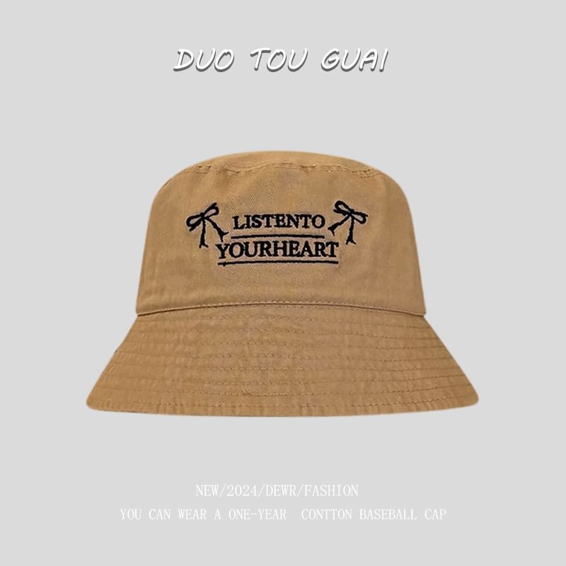 Lettering Bucket Embroidered Hat