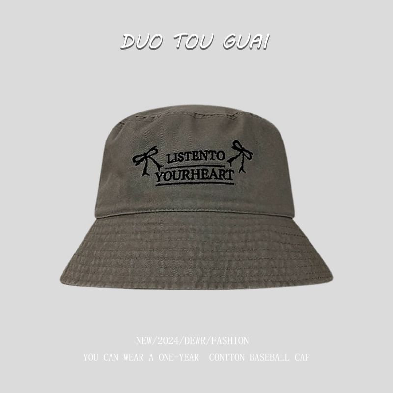 Lettering Bucket Embroidered Hat