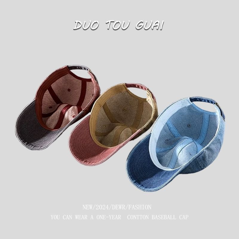 Denim Tone Baseball Washed Cap Two