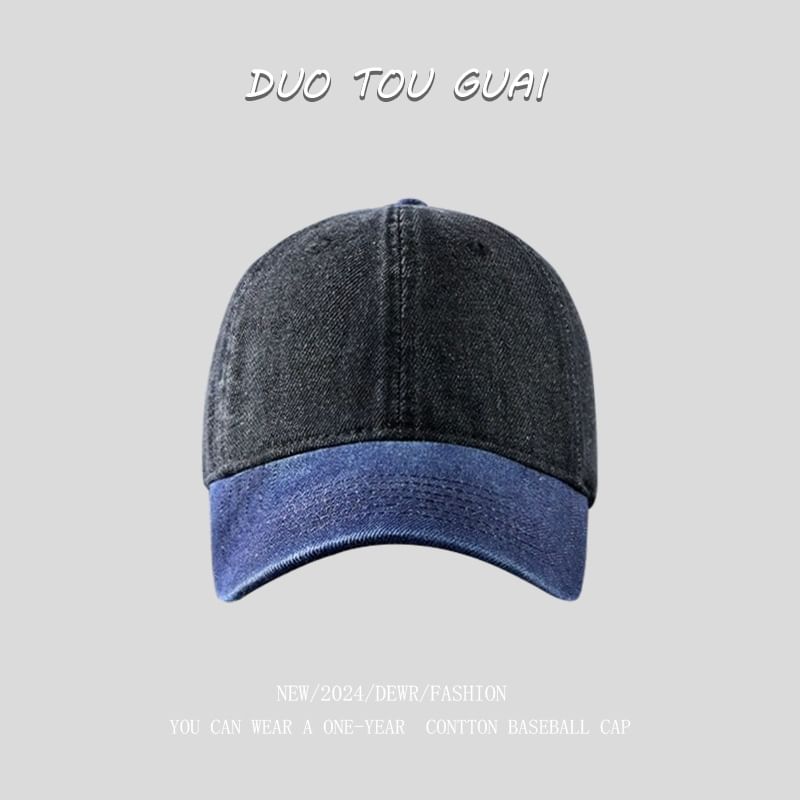 Denim Tone Baseball Washed Cap Two