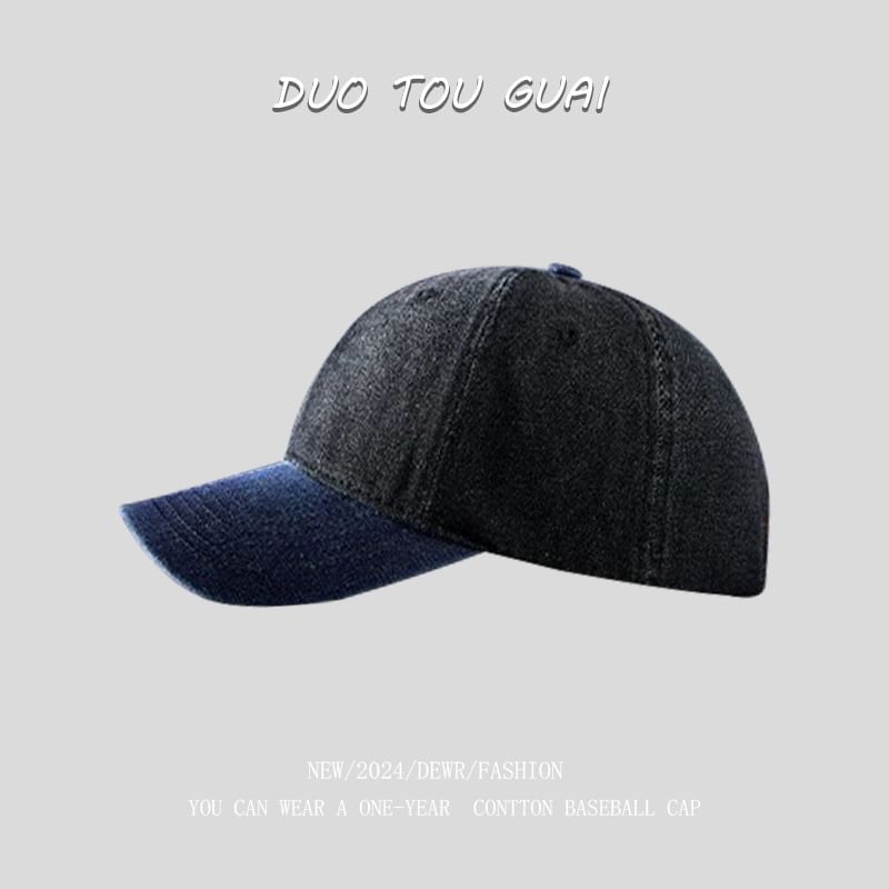 Denim Tone Baseball Washed Cap Two