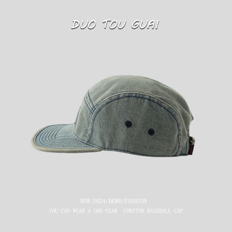 Cap Applique Washed Denim Baseball