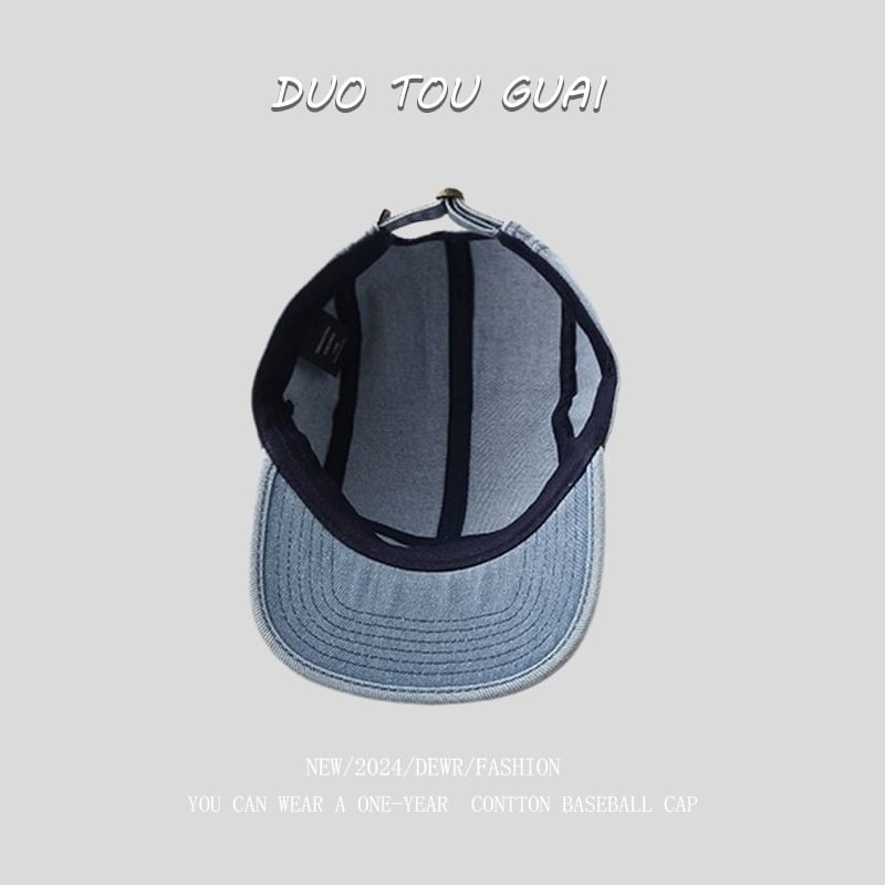 Cap Applique Washed Denim Baseball