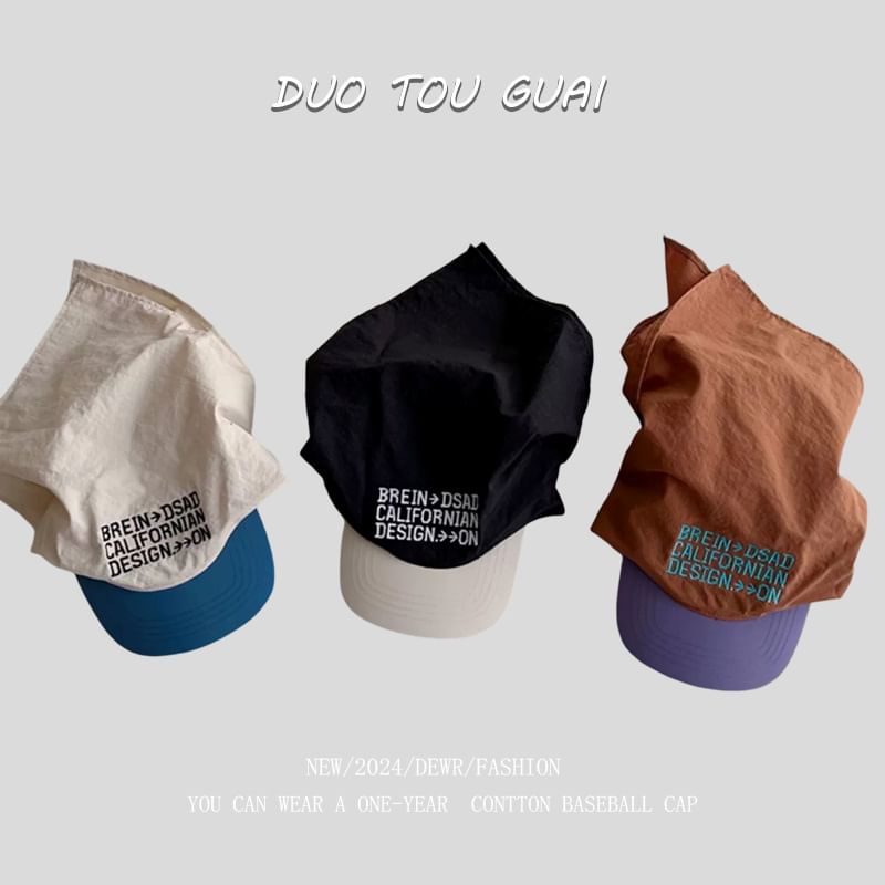 Lettering Cap with Two Headkerchief Baseball Tone Embroidered