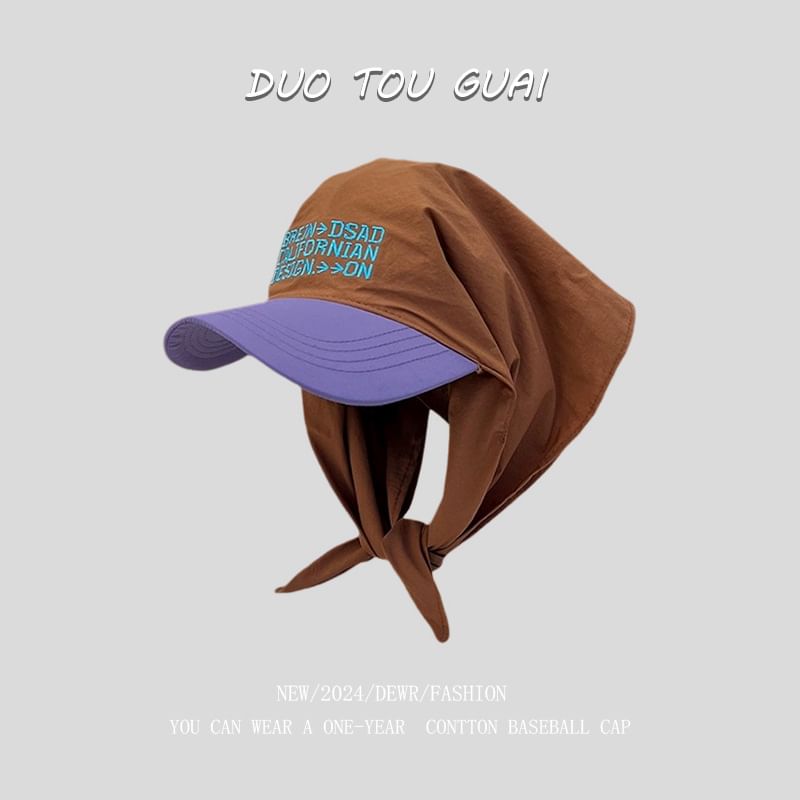 Lettering Cap with Two Headkerchief Baseball Tone Embroidered