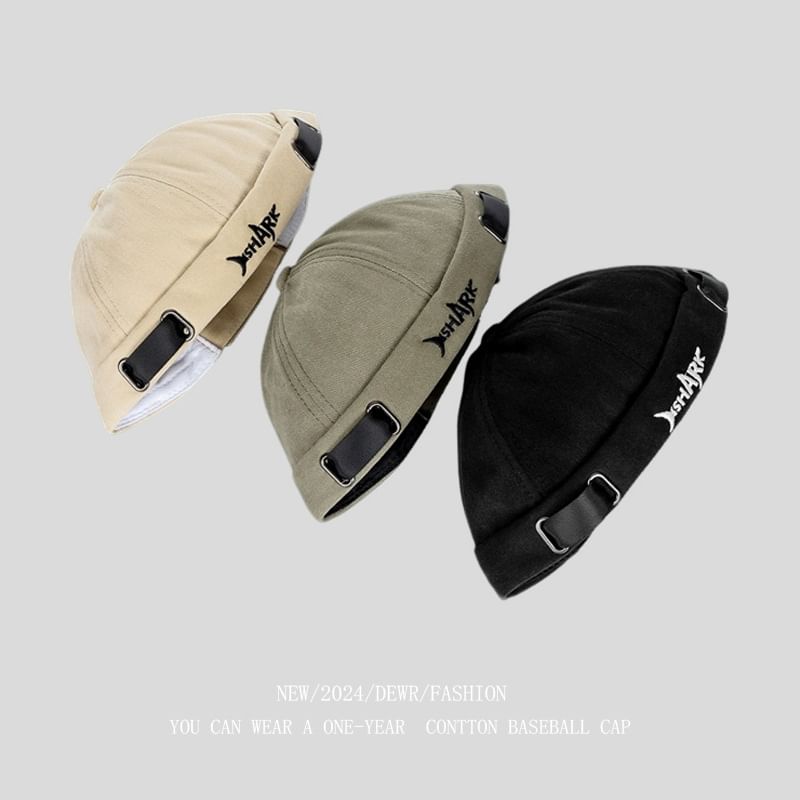 Lettering Embroidered Brimless Hat