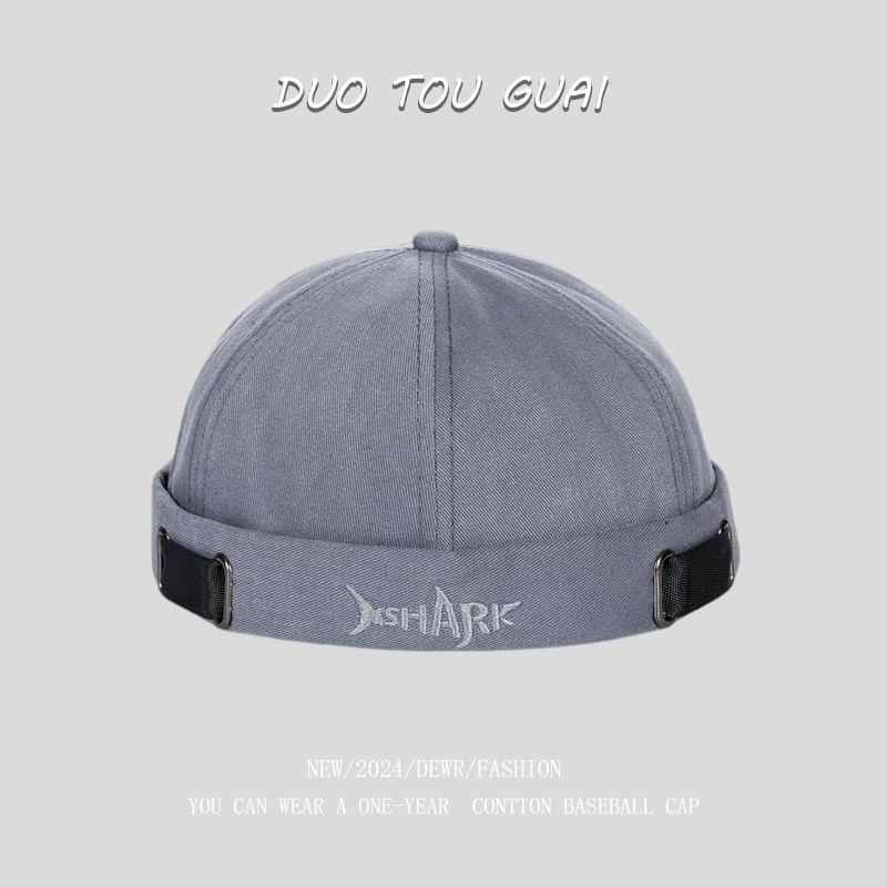 Lettering Embroidered Brimless Hat