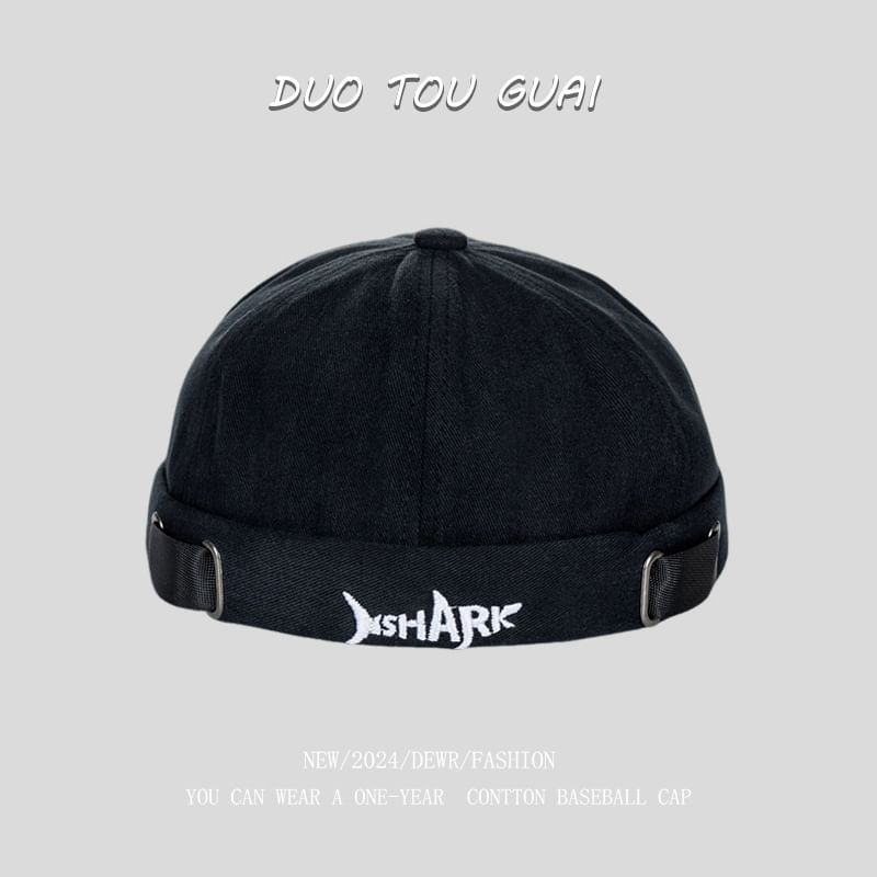 Lettering Embroidered Brimless Hat