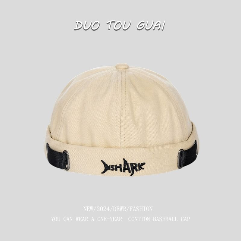 Lettering Embroidered Brimless Hat