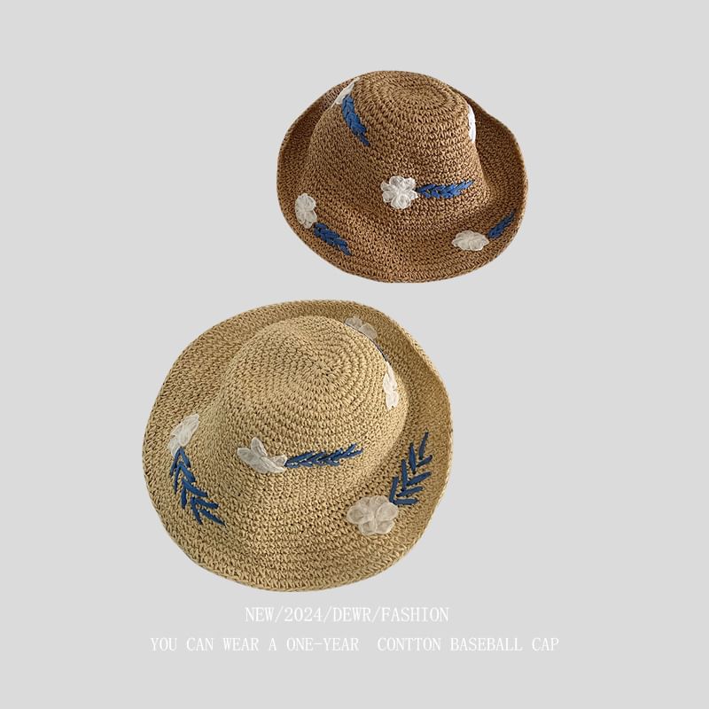 Woven Sun Floral Hat Accent