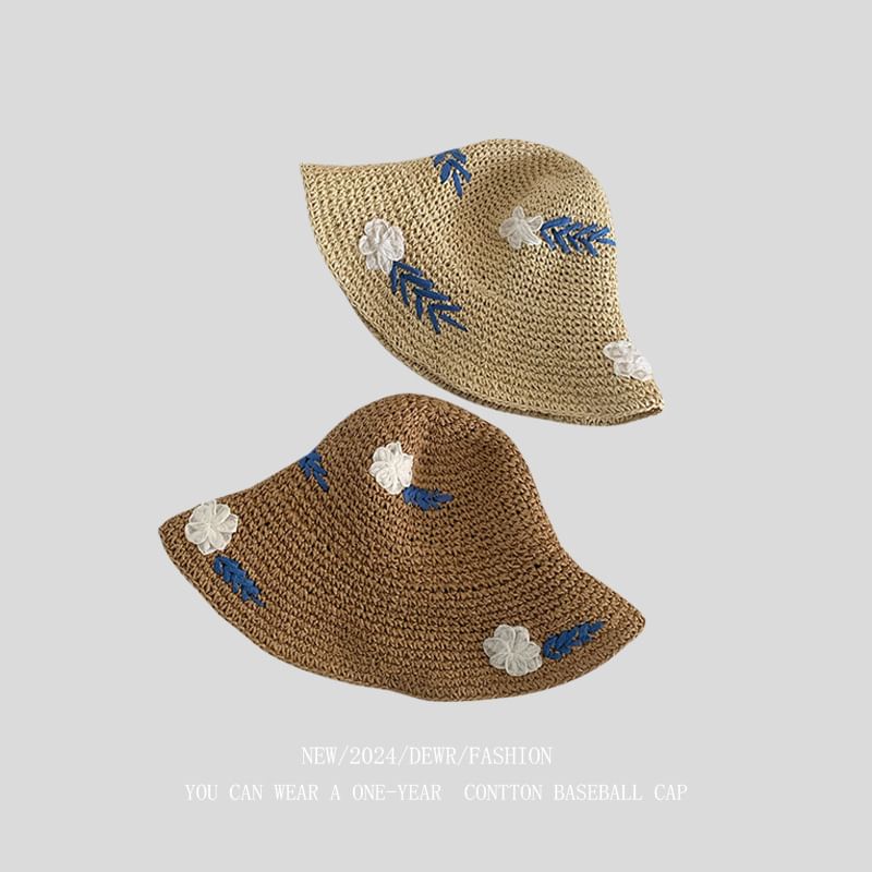 Woven Sun Floral Hat Accent