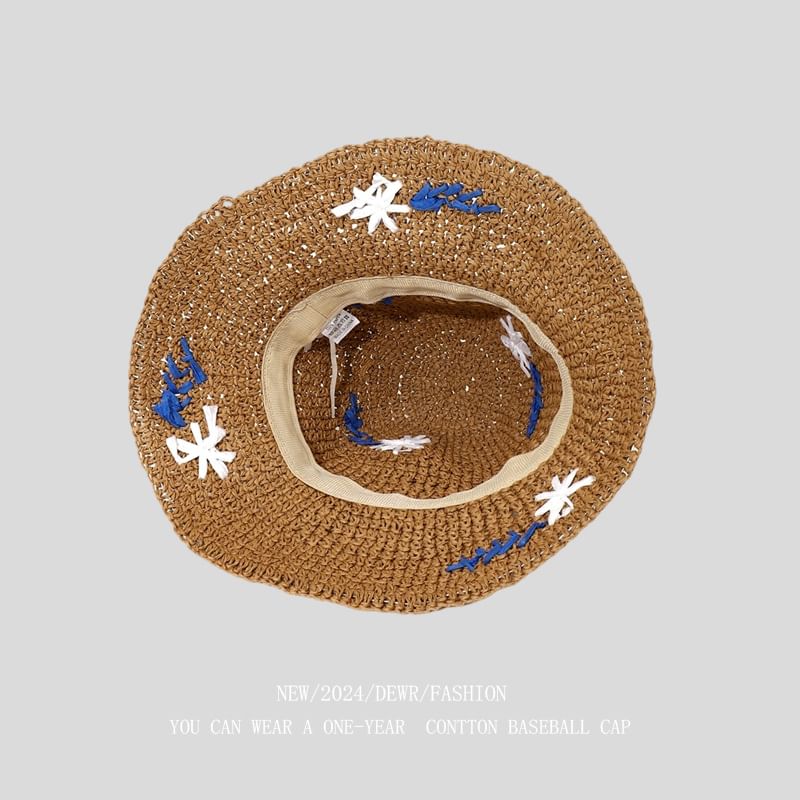 Woven Sun Floral Hat Accent