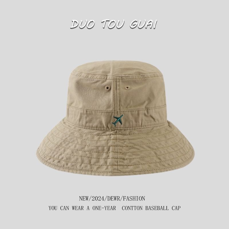 Plane Hat Bucket Embroidered
