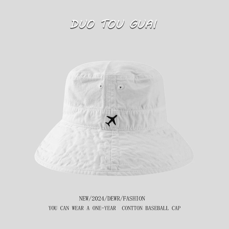 Plane Hat Bucket Embroidered