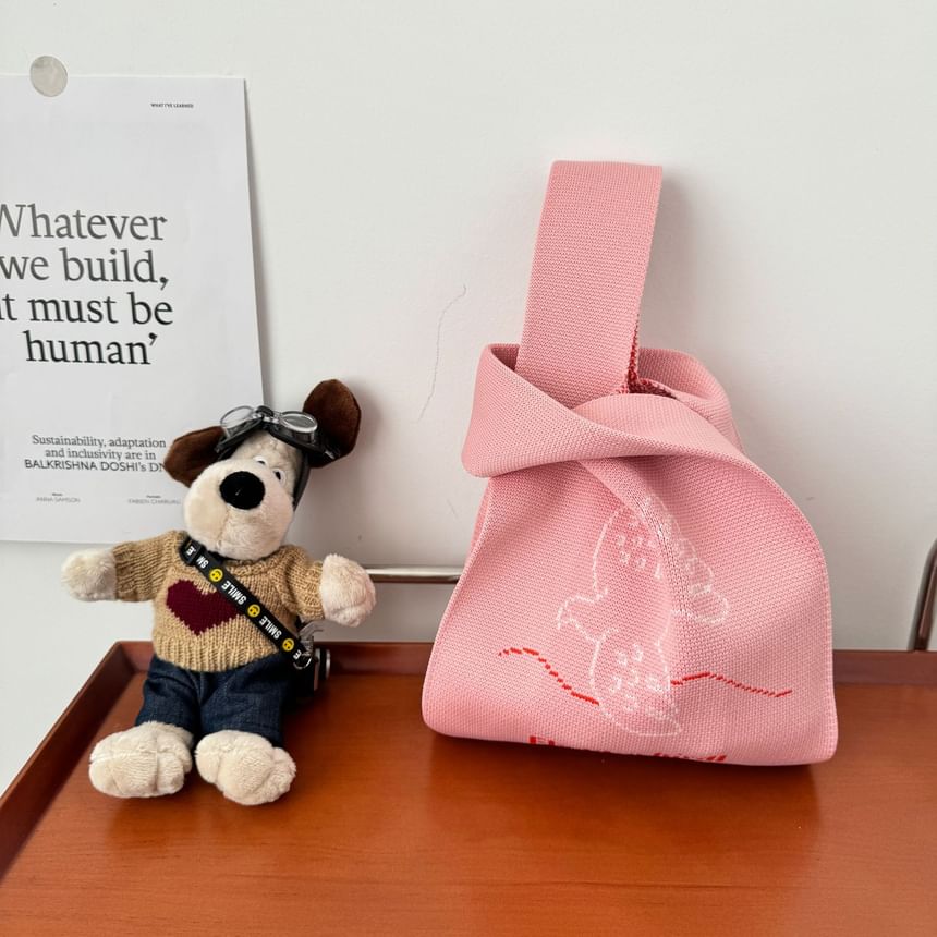 Tote Lettering Knit Bag