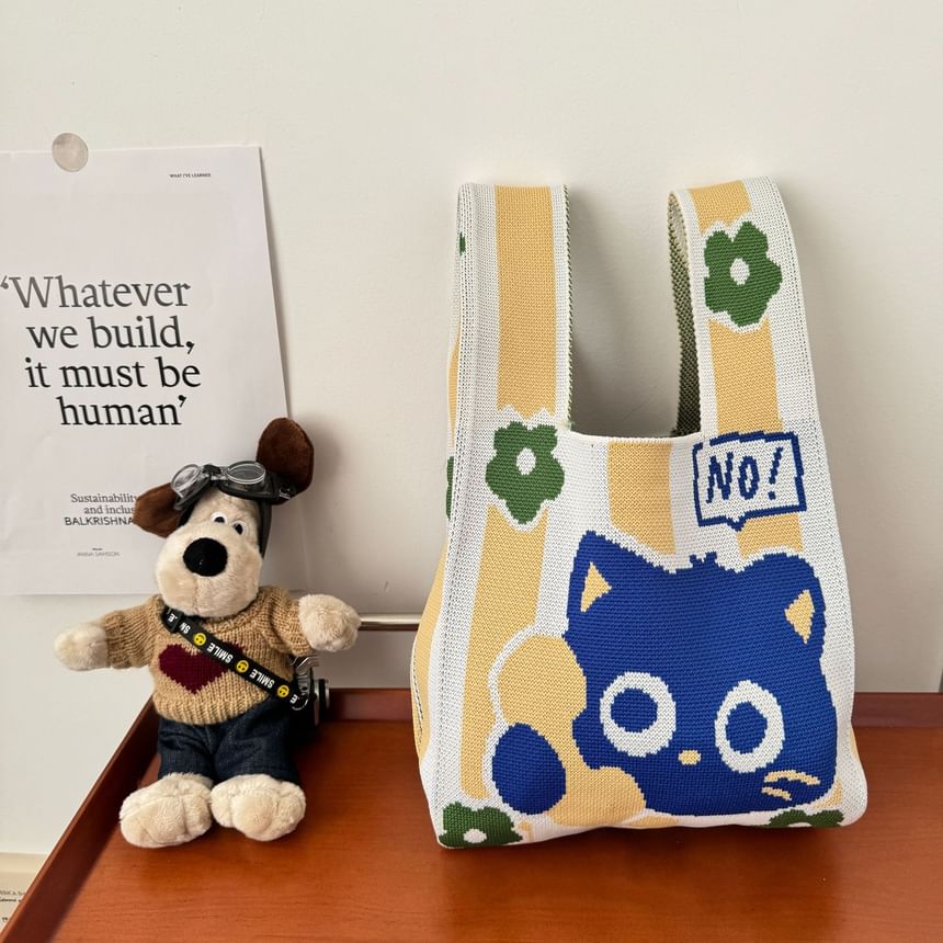 Bag Tote Knit Cat