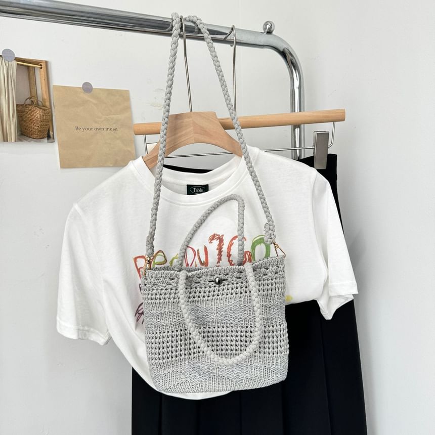 Knit Shoulder Crossbody Bag Plain /