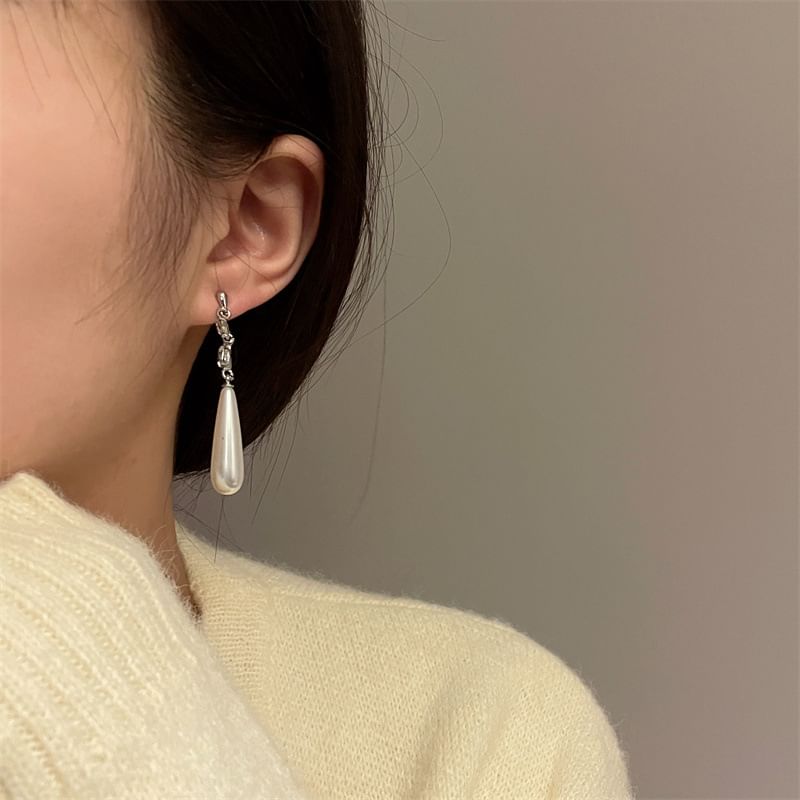 Dangle Pearl Faux Earring Alloy